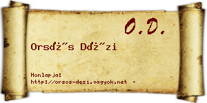 Orsós Dézi névjegykártya