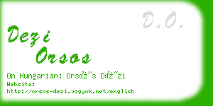 dezi orsos business card
